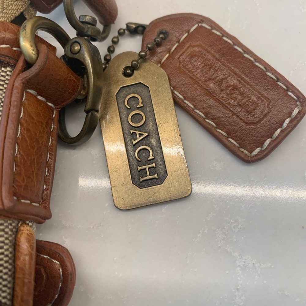 Coach Brown Logo Swingback Crossbody Bag Jacquard Leather - Picture 2 of 10